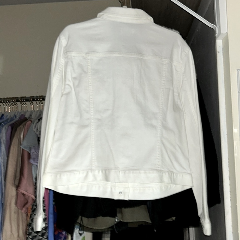 LOFT WHITE DENIM SZ LG JACKET - Picture 3 of 3